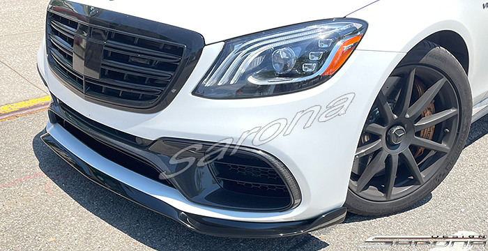 Custom Mercedes S Class  Sedan Front Lip/Splitter (2018 - 2020) - $590.00 (Part #MB-068-FA)